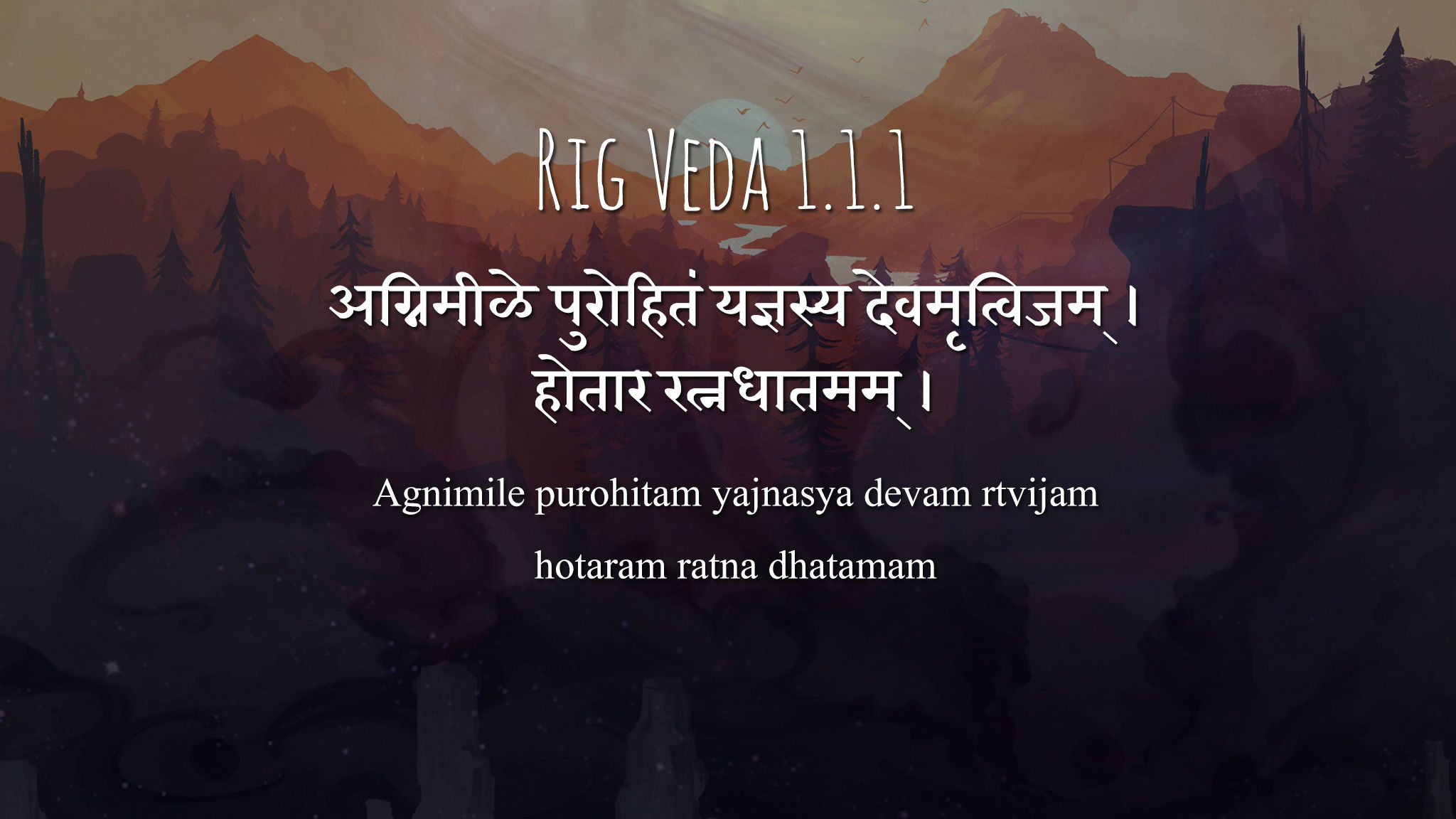 first mantra of rigveda in sanskrit