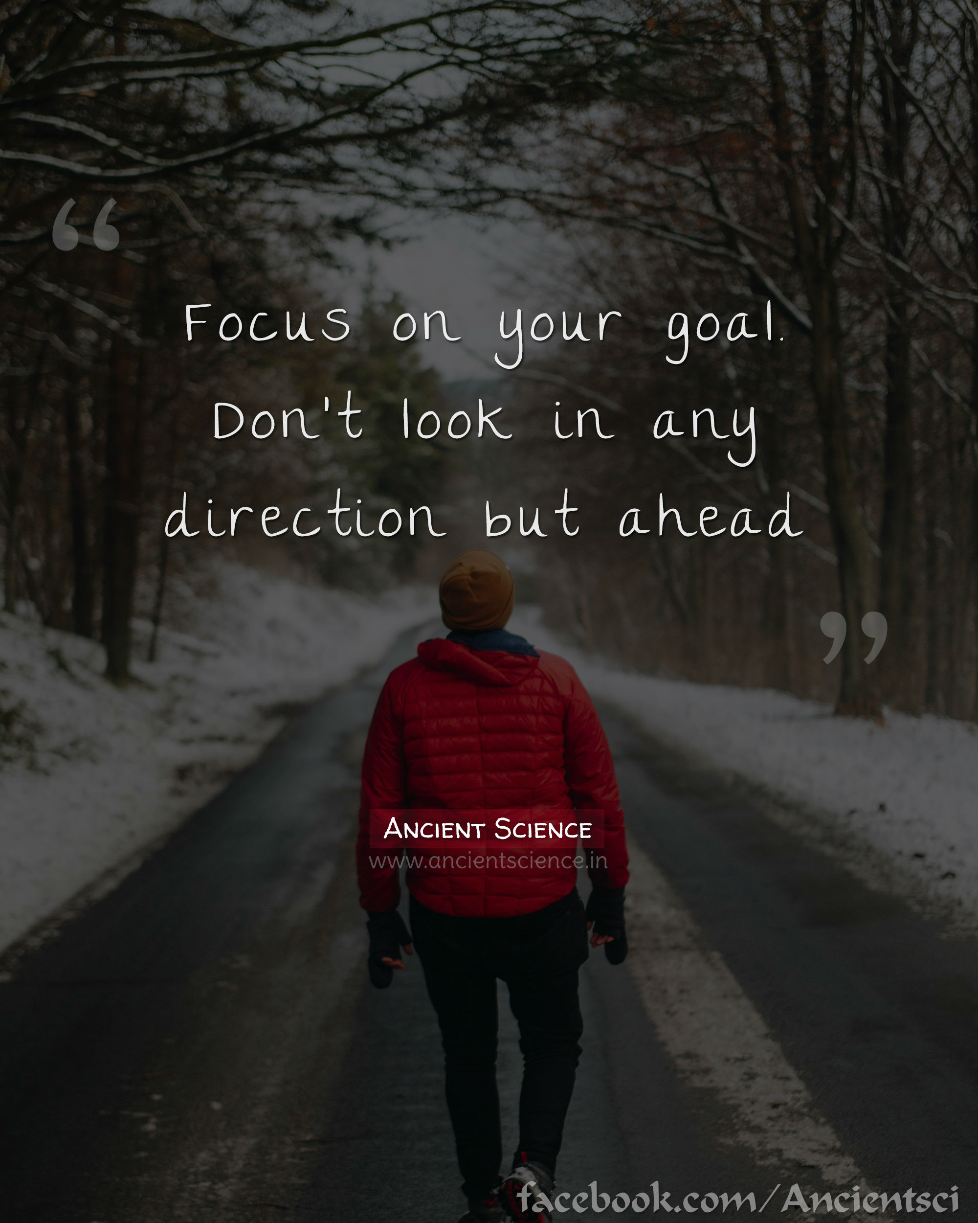 focus on your goal don't look in any direction but ahead