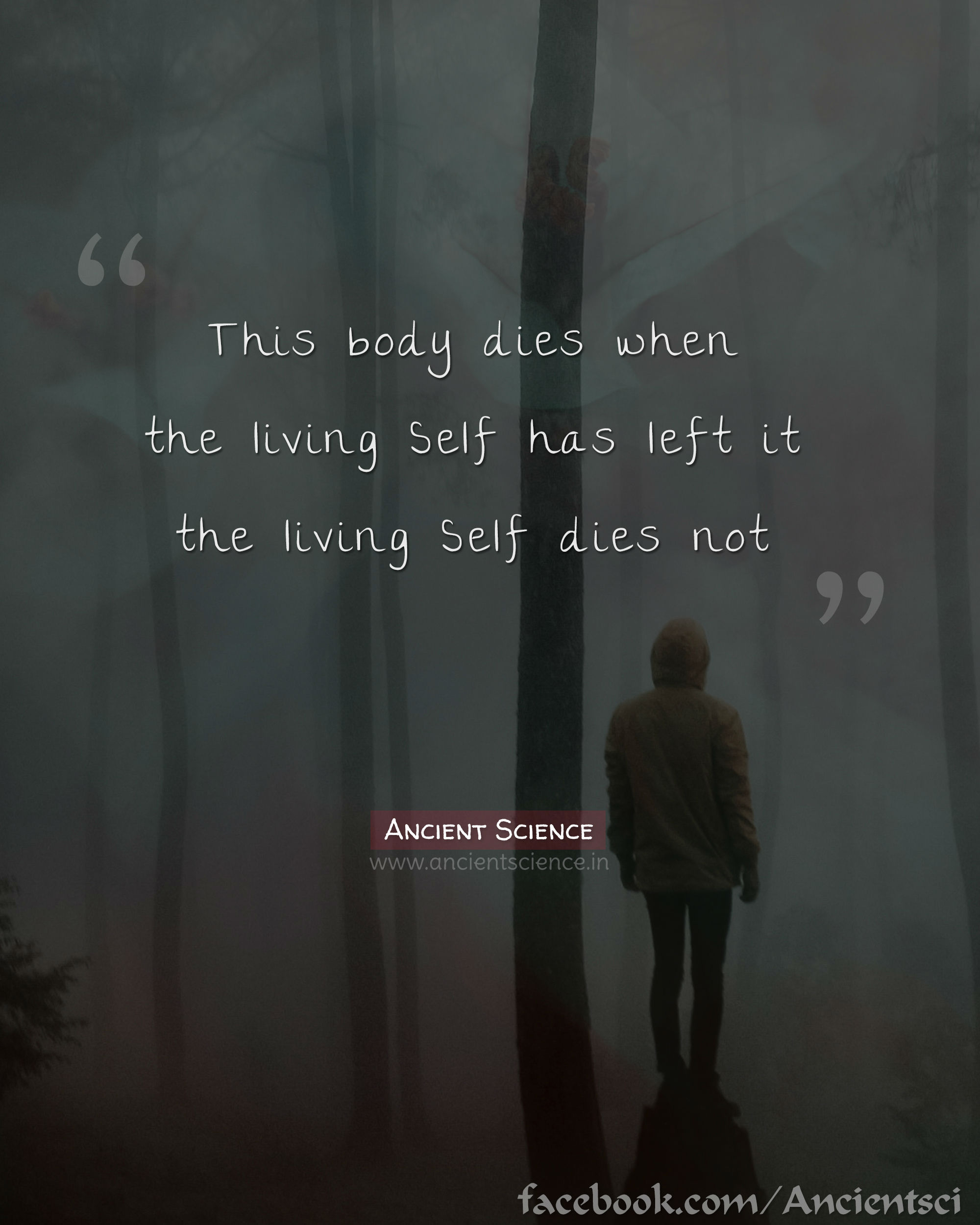 This body dies when the living Self has left it, the living Self dies not.