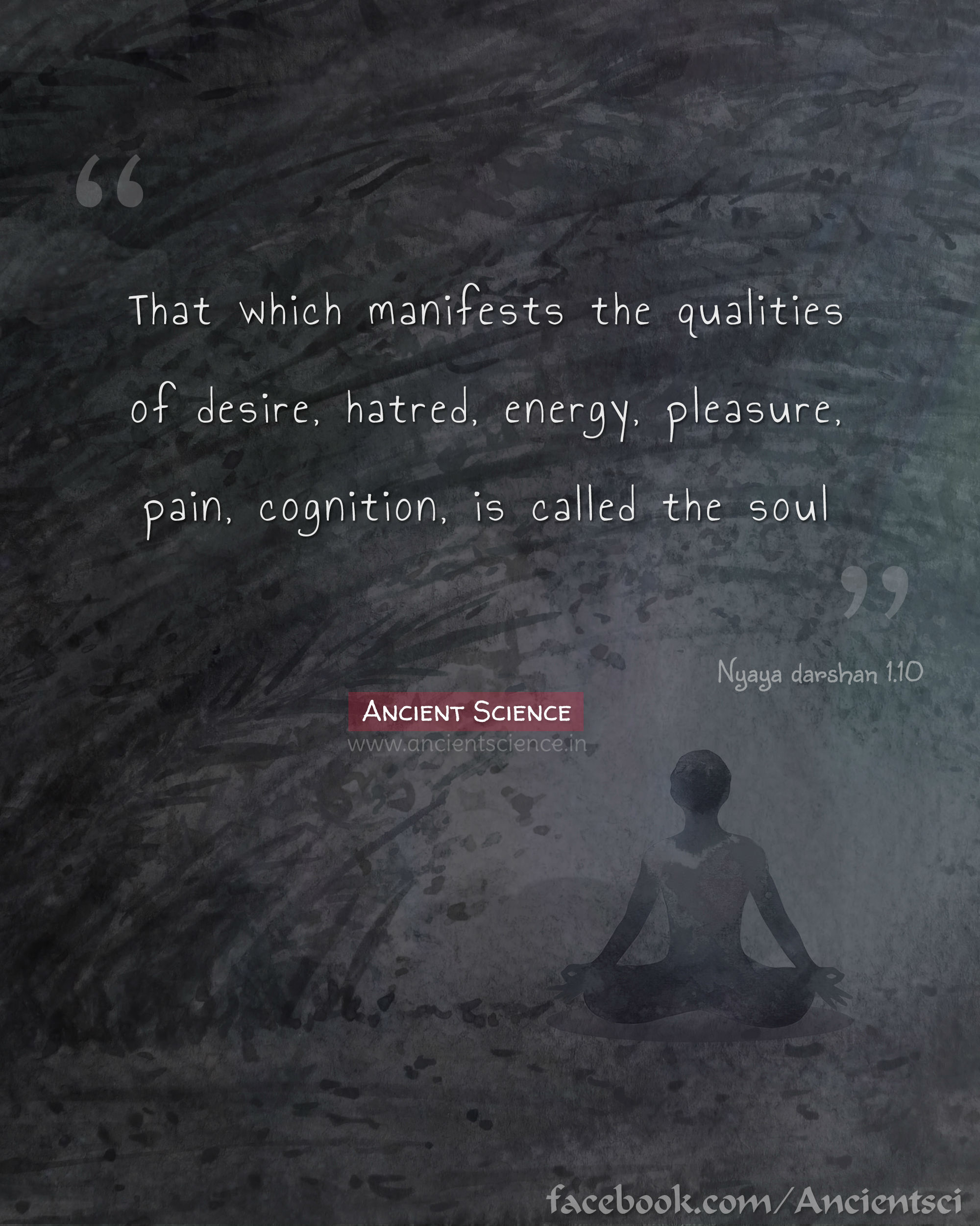 that which manifests the quality of desire, hatred, energy, pleasure, pain, cognition, is called the Soul.