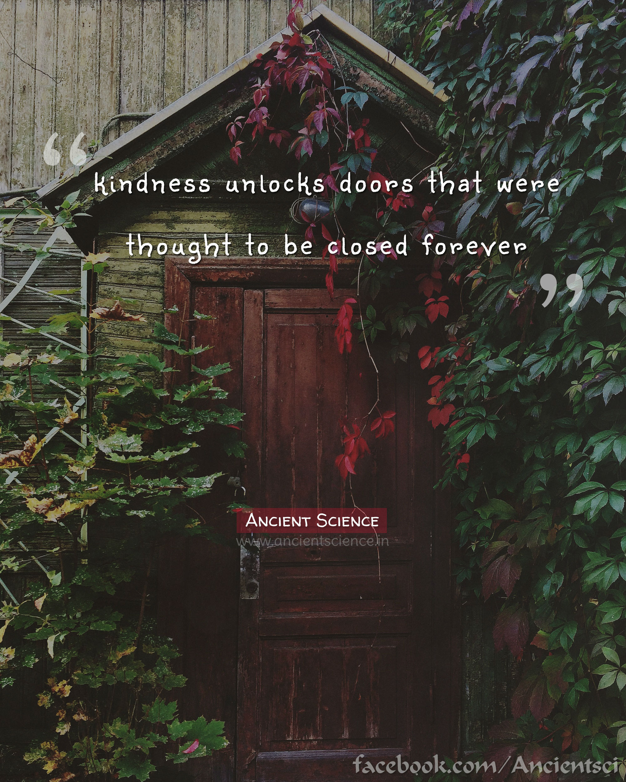 Kindness unlocks doors that were thought to be closed forever.