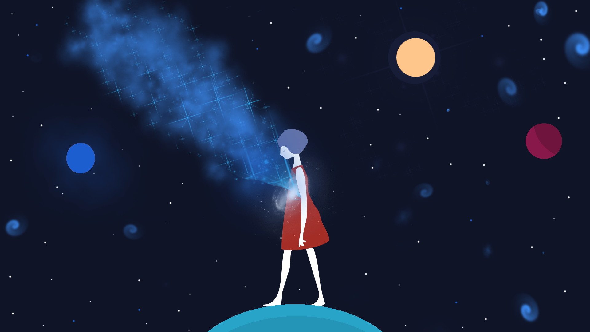 Girl explore mystery in the universe