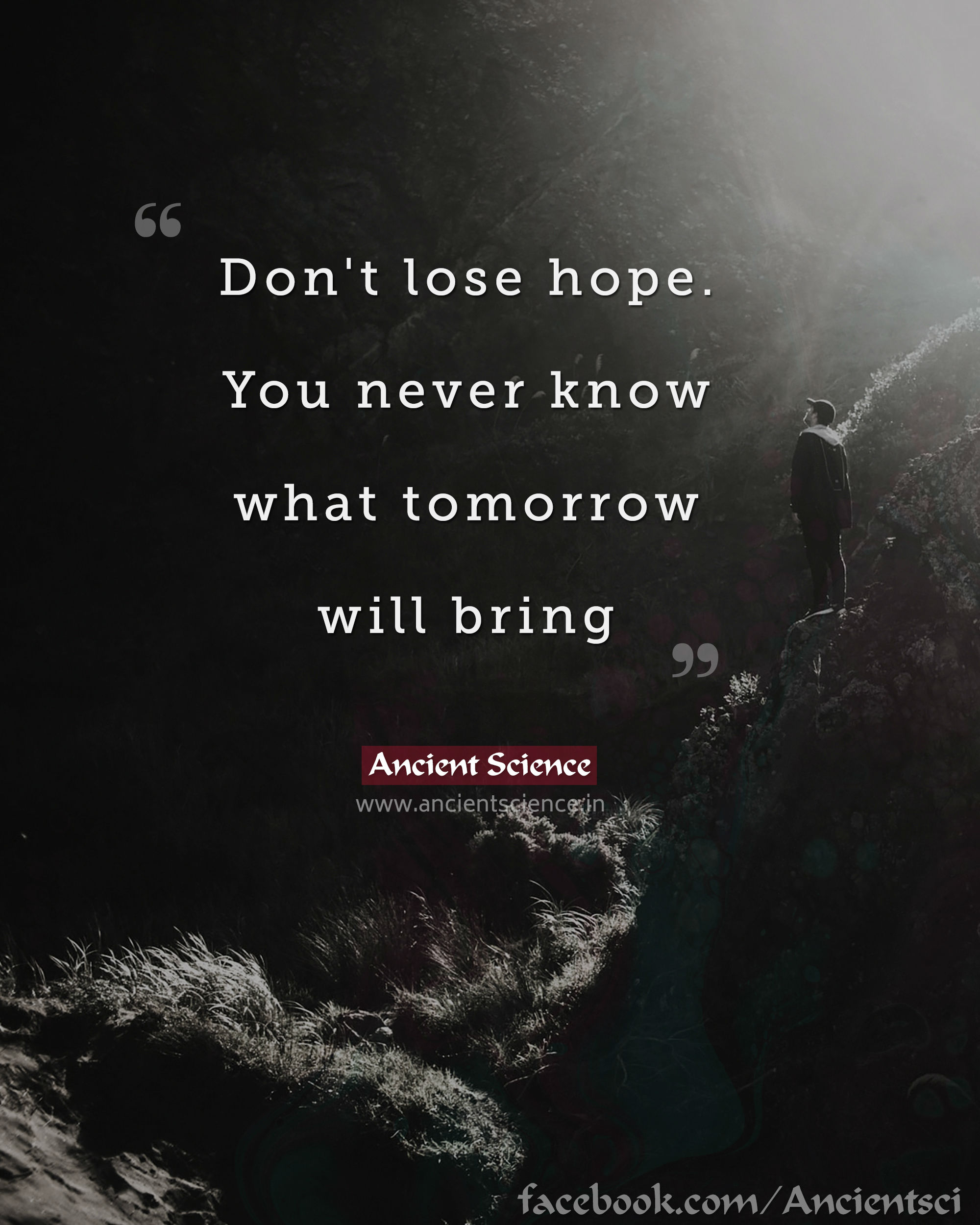 don't lose hope you never know what tomorrow will bring