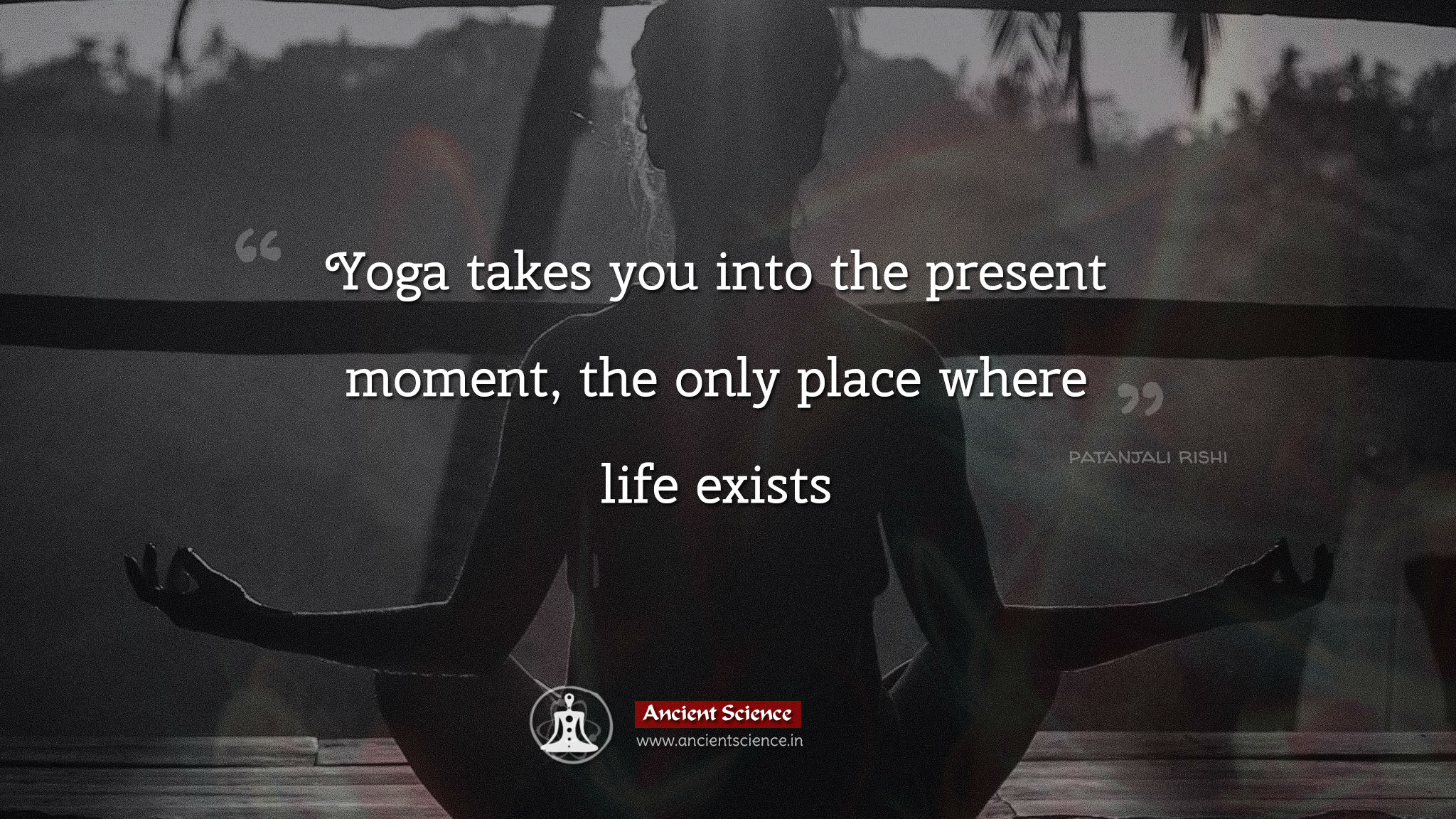 “Yoga takes you into the present moment, the only place where life exists.” – Patanjali.