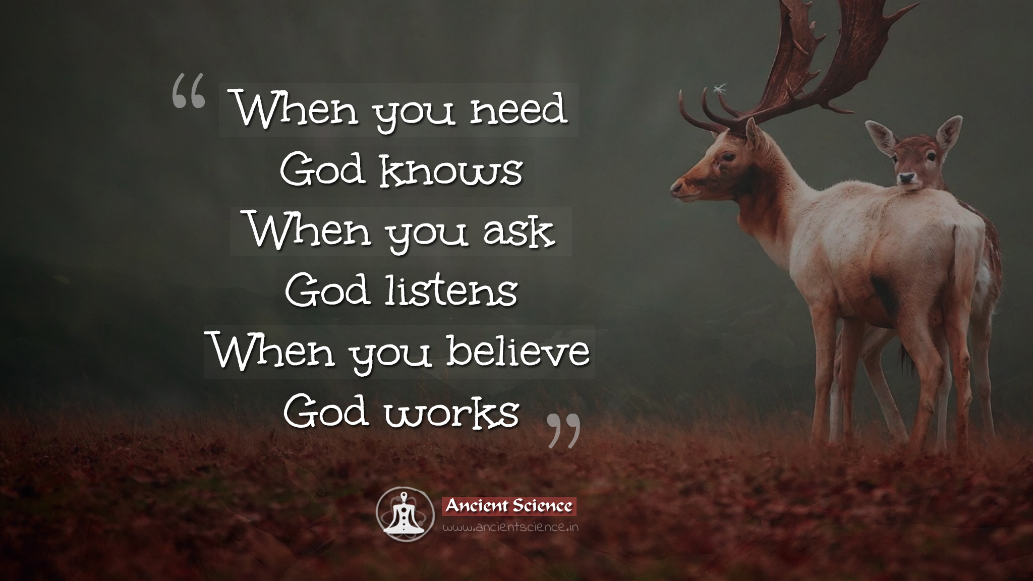When you need God knows When you ask God listens When you believe God works
