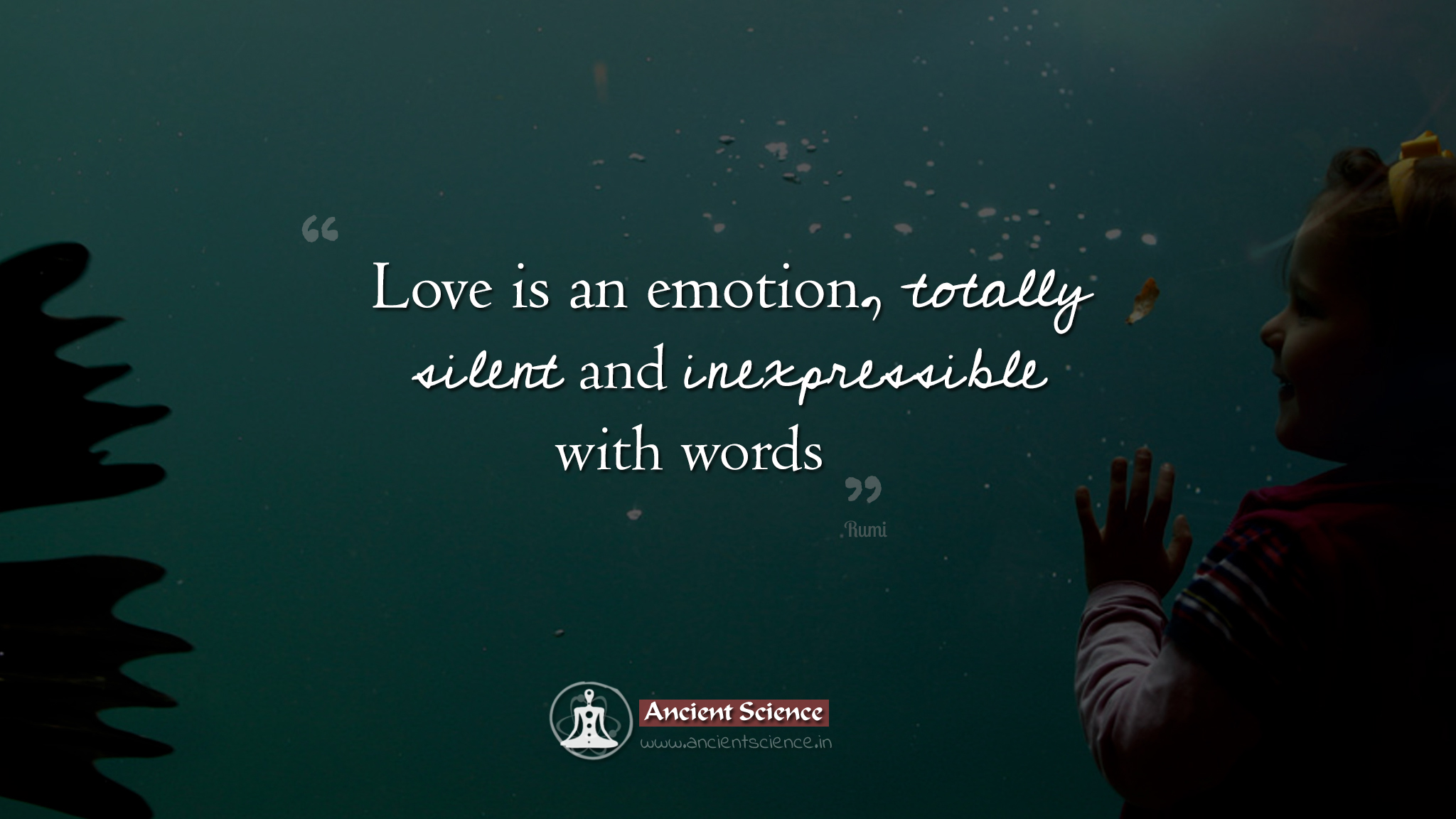 Love is an emotion, totally silent and inexpressible with words
